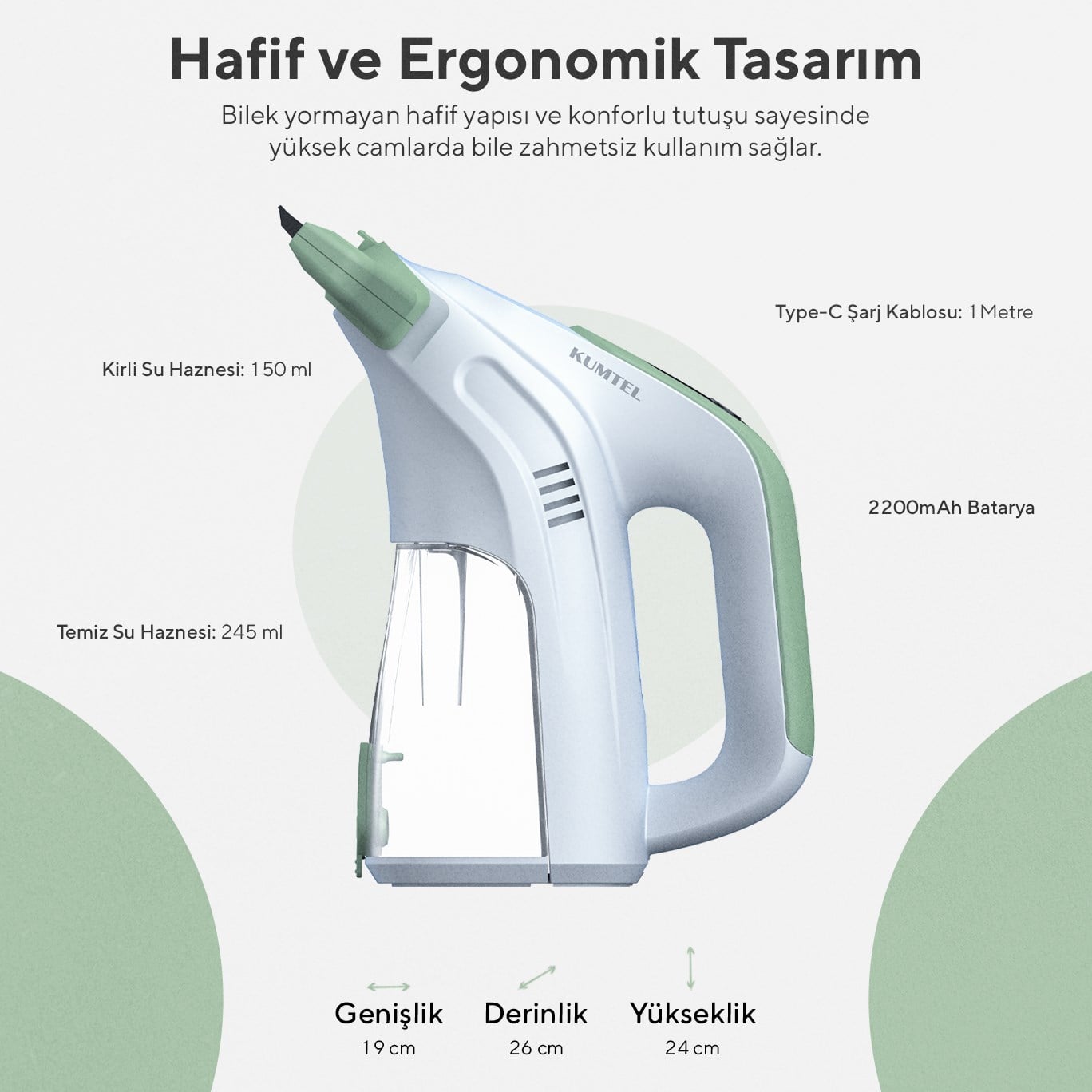 Kumtel Şarjlı Cam Temizleyici HWINC-01