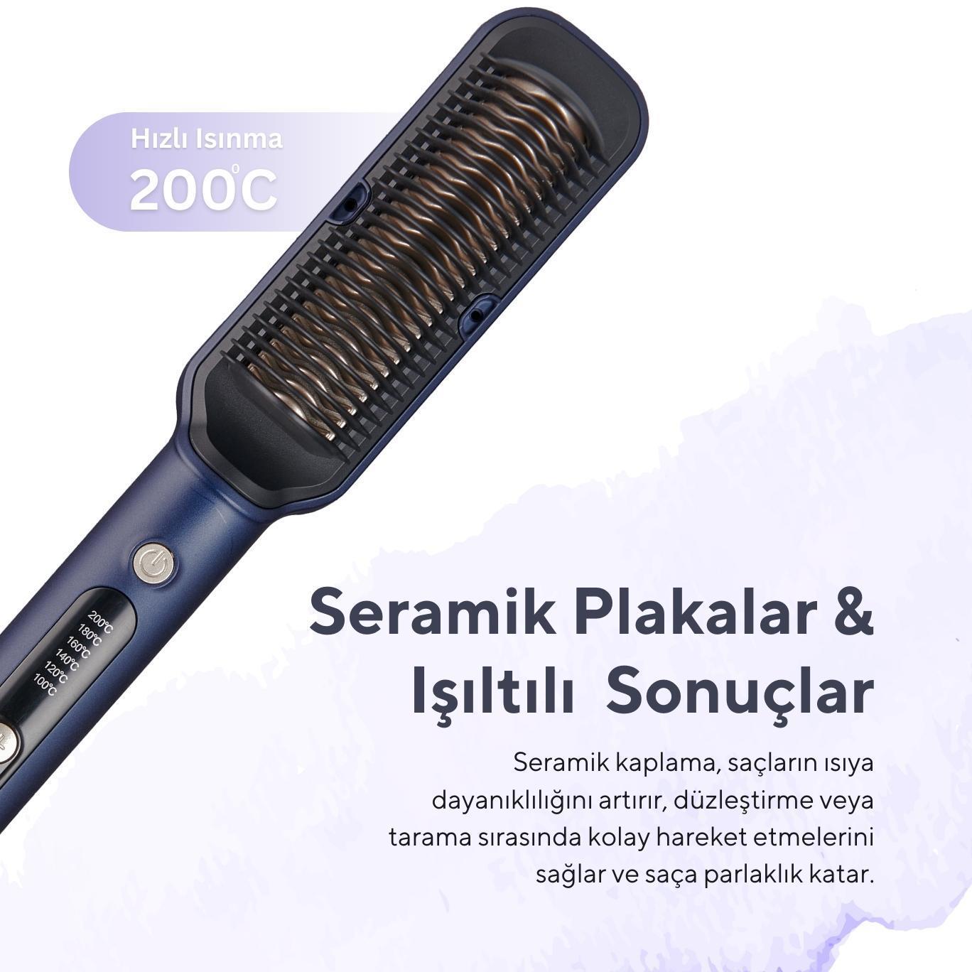 Kumtel Seramik Saç Düzleştici Fırça HHSB-01