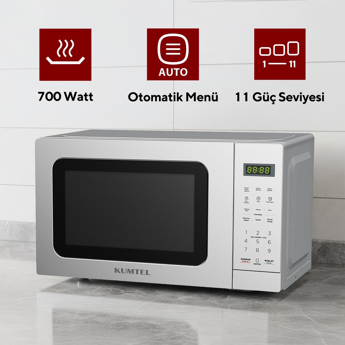 Kumtel Silver Dijital Mikrodalga Fırın HM-13