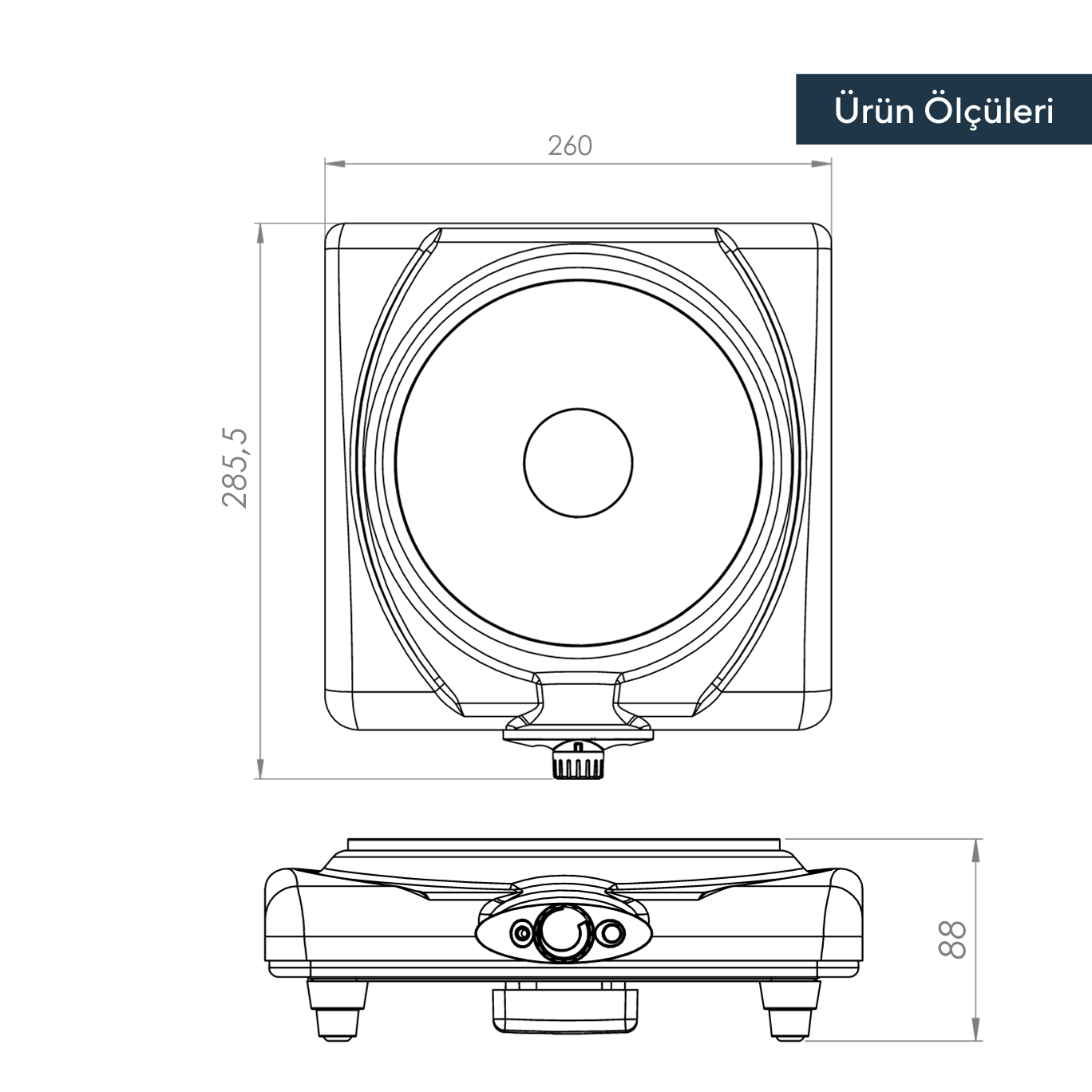 Kumtel Siyah Elektirikli̇ Setüstü Hotplate Ocak Lx-7011