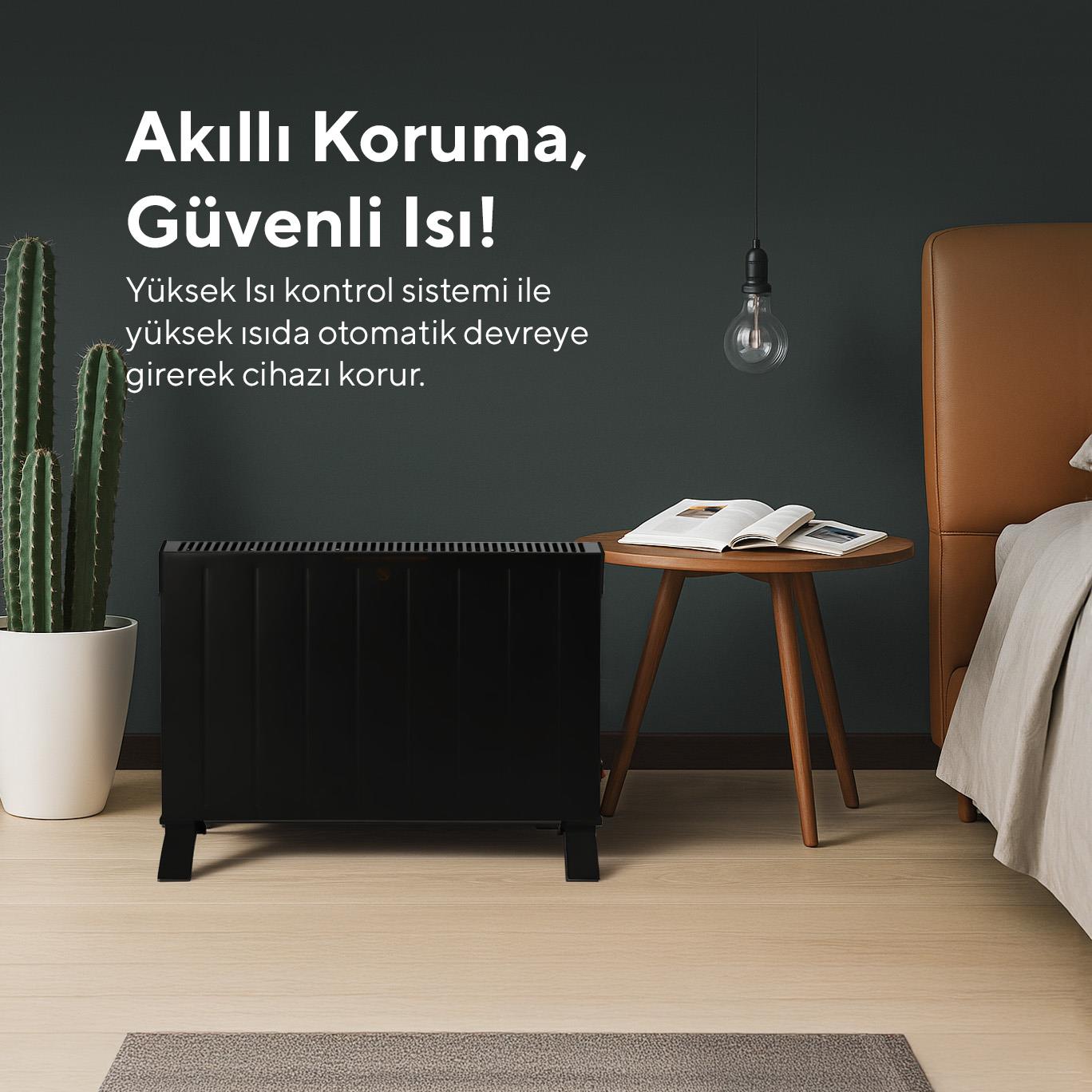 Kumtel Siyah Konvektör Isıtıcı 2000W HC-2930