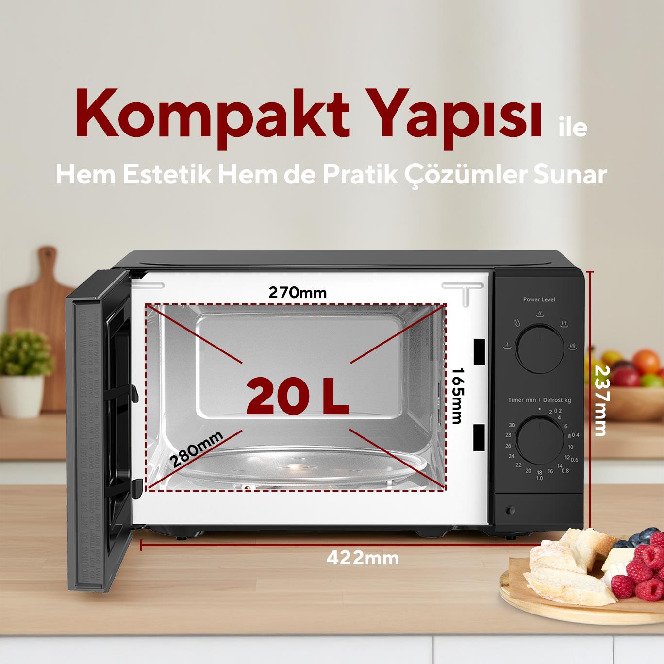 Kumtel Siyah Mikrodalga Fırın HM-15