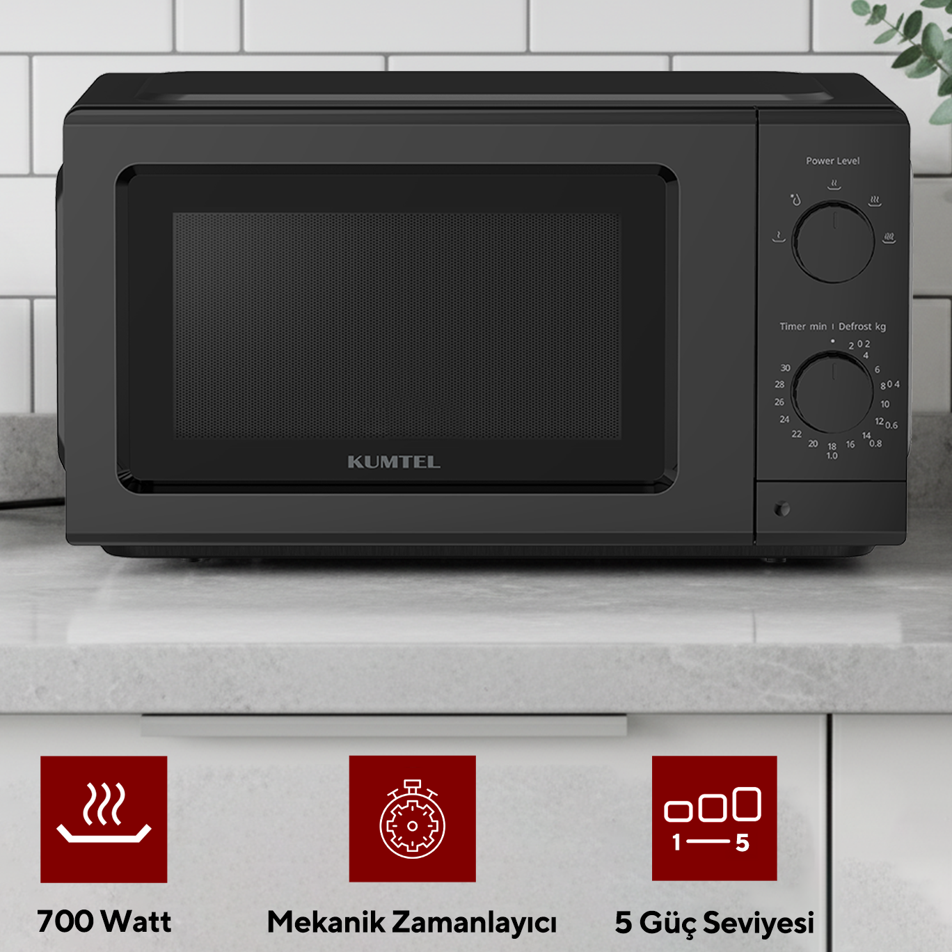 Kumtel Siyah Mikrodalga Fırın HM-15