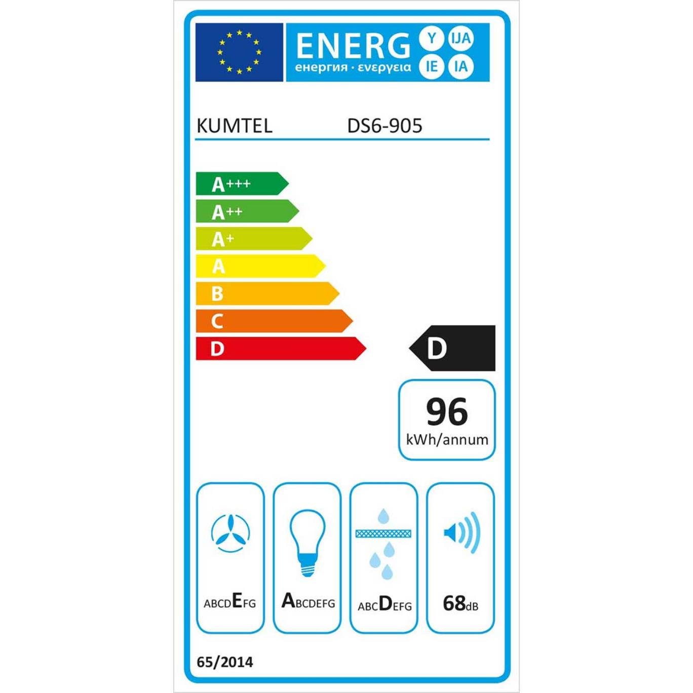 Kumtel Siyah Sürgülü Aspiratör DS6-905 S