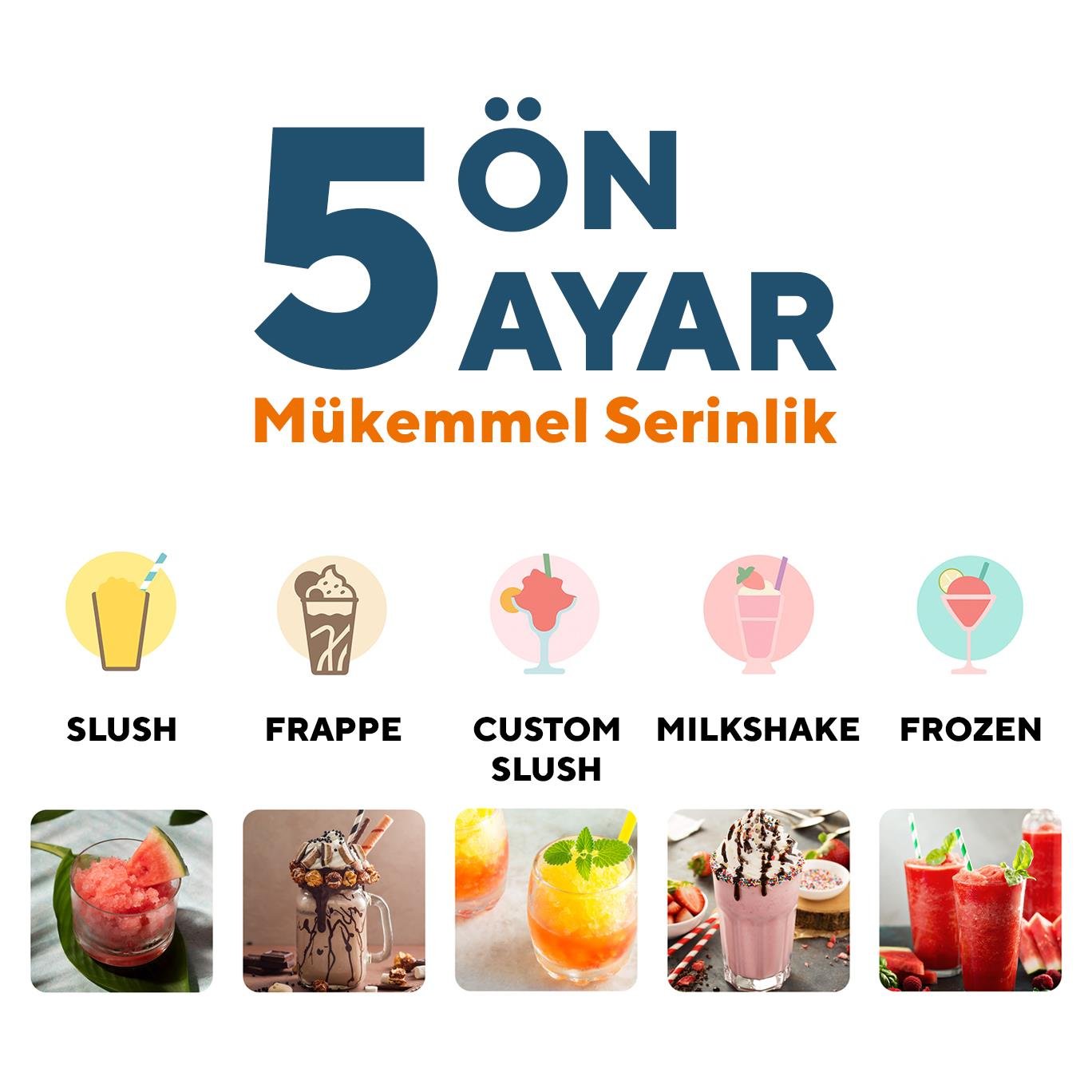 Kumtel SLUSH Ev Tipi Buzlaş Makinesi - Profesyonel Dondurulmuş İçecek Yapma Makinesi HSLUSH-01