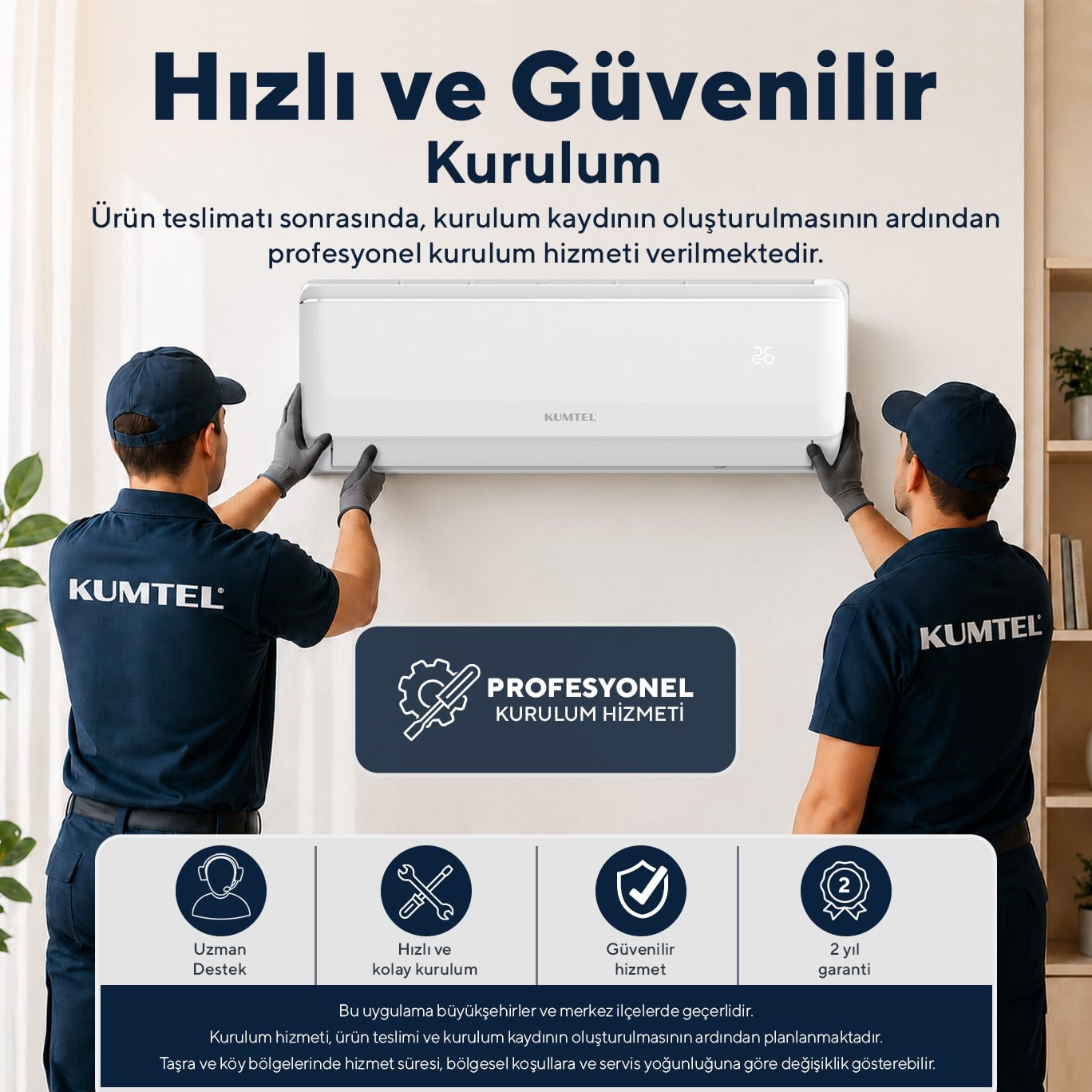 Kumtel Sugi KMSAC-12 12.000 Btu A++ Inverter Duvar Tipi Split Klima (Montaj Dahil)