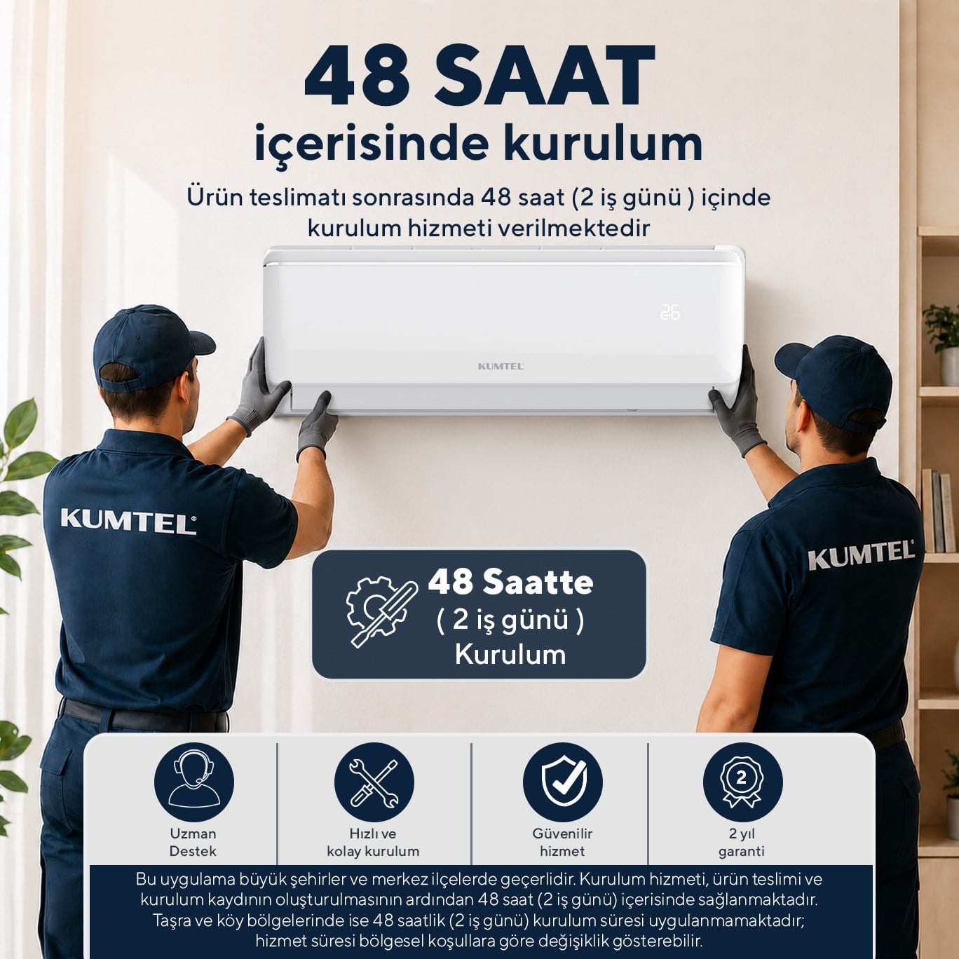Kumtel Sugi KMSAC-12 12.000 Btu A++ Inverter Duvar Tipi Split Klima (Montaj Dahil)