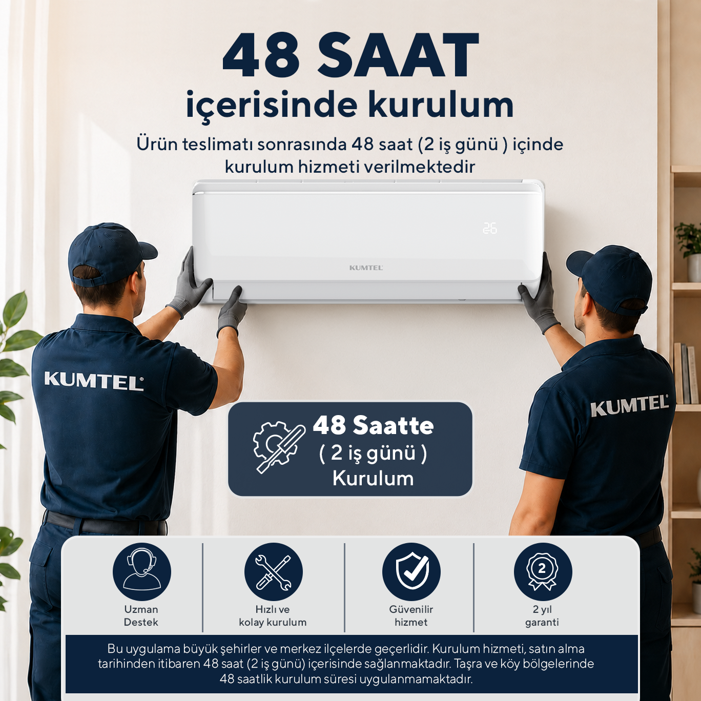 Kumtel Sugi KMSAC-12 12.000 Btu A++ Inverter Duvar Tipi Split Klima (Montaj Dahil)