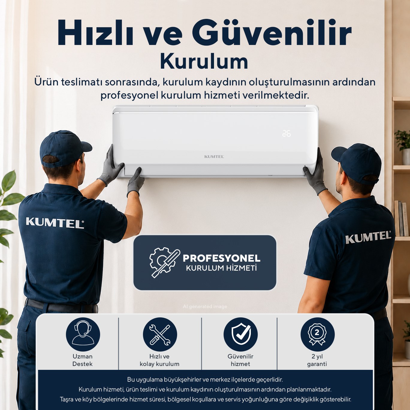Kumtel Sugi KMSAC-12 12.000 Btu A++ Inverter Duvar Tipi Split Klima (Montaj Dahil)