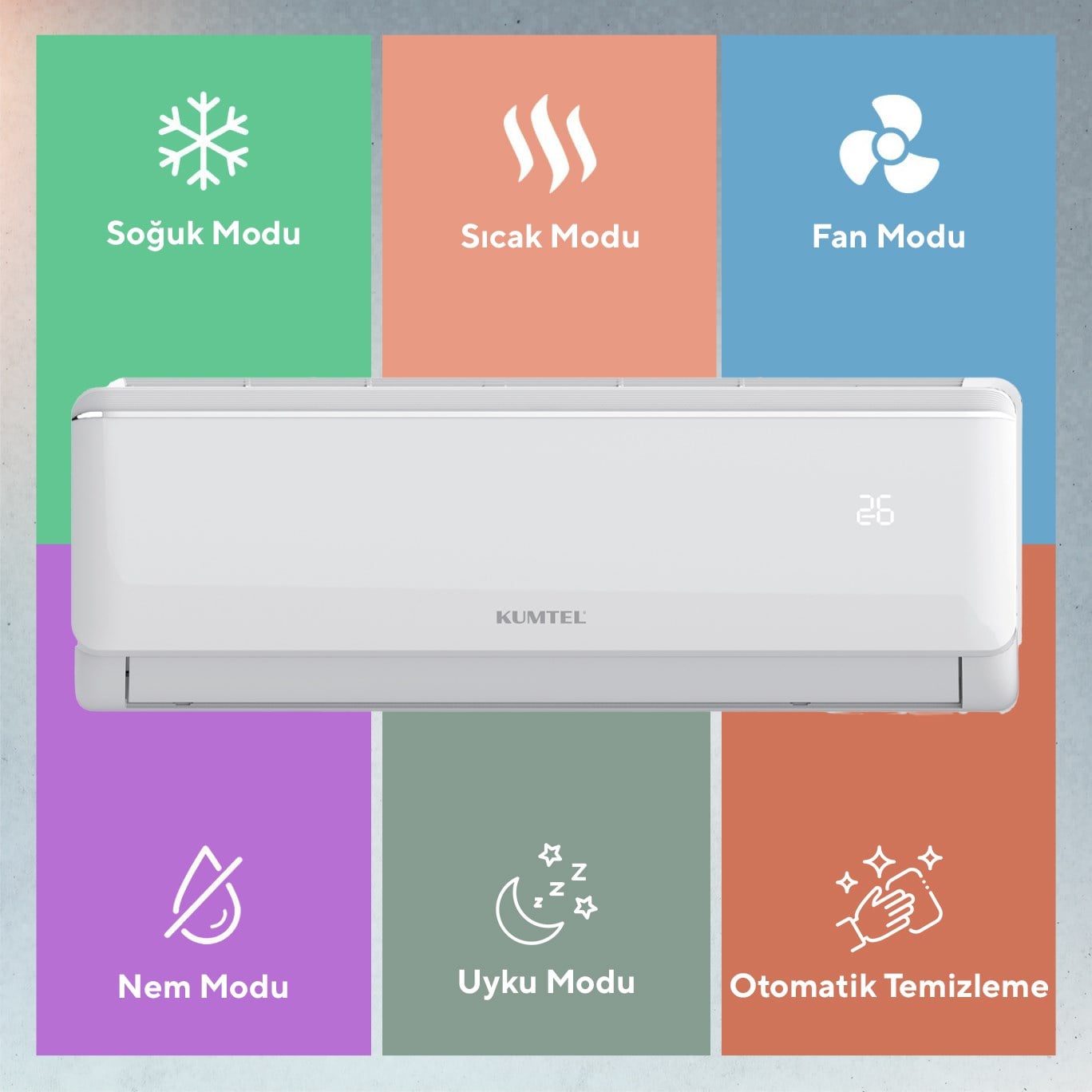 Kumtel Sugi KMSAC-18 18.000 Btu Inverter Duvar Tipi Split Klima