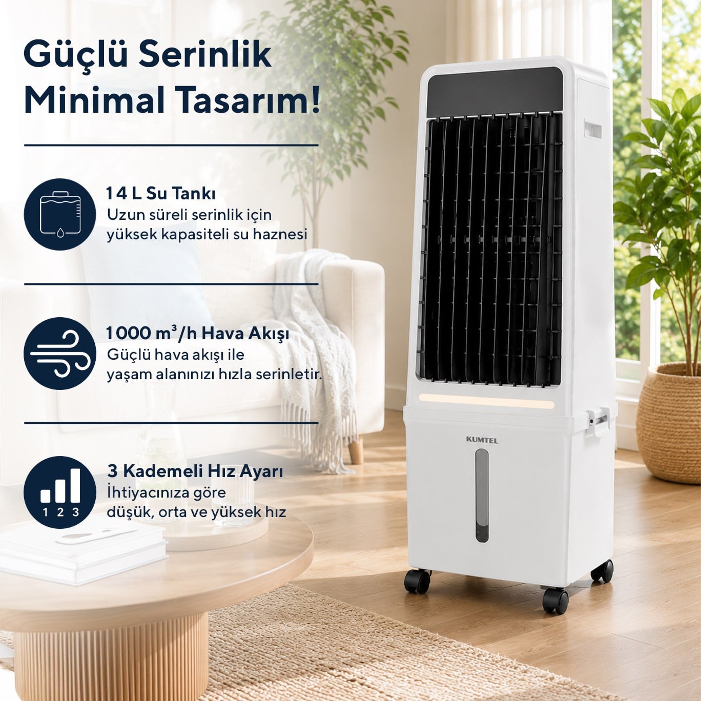 Kumtel Sulu Portatif Hava Soğutucu (Air Cooler)  HAC-04