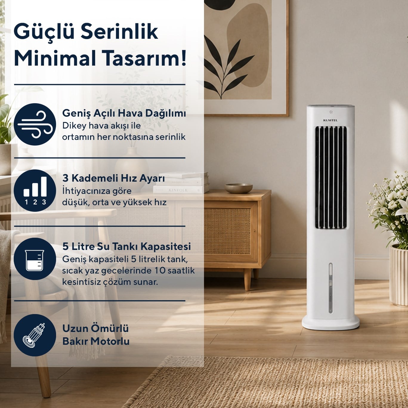 Kumtel Sulu Portatif Soğutucu (Air Cooler) HAC-02