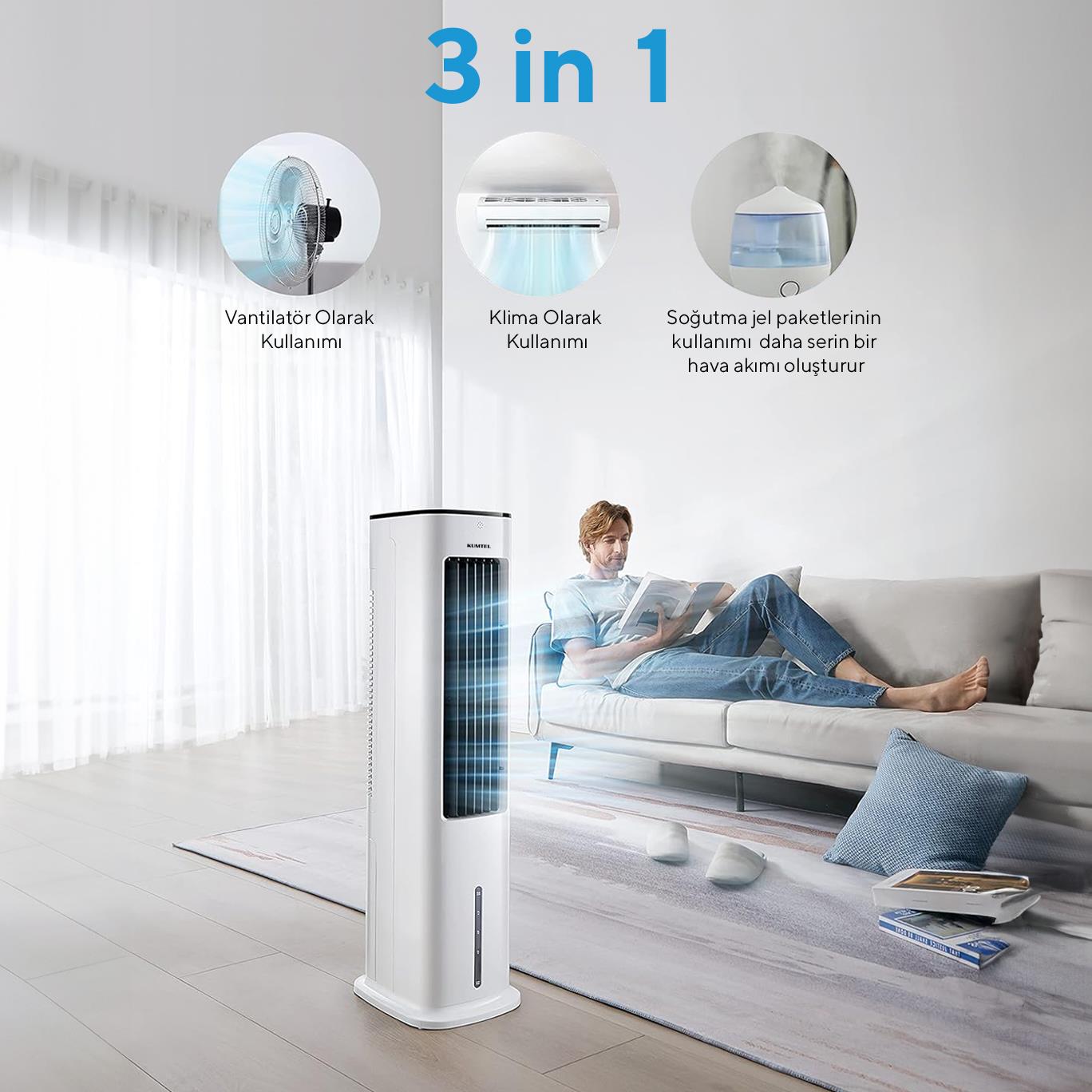 Kumtel Sulu Portatif Soğutucu (Air Cooler) HAC-02