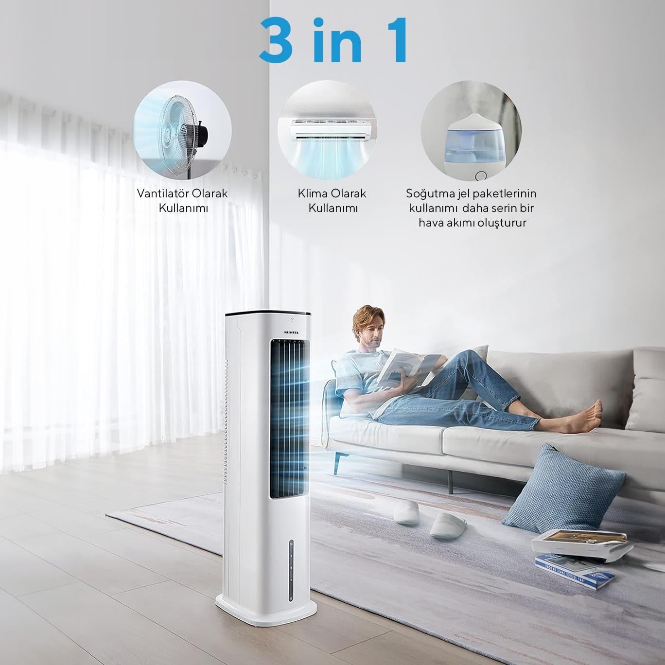 Kumtel Sulu Portatif Soğutucu (Air Cooler) HAC-02