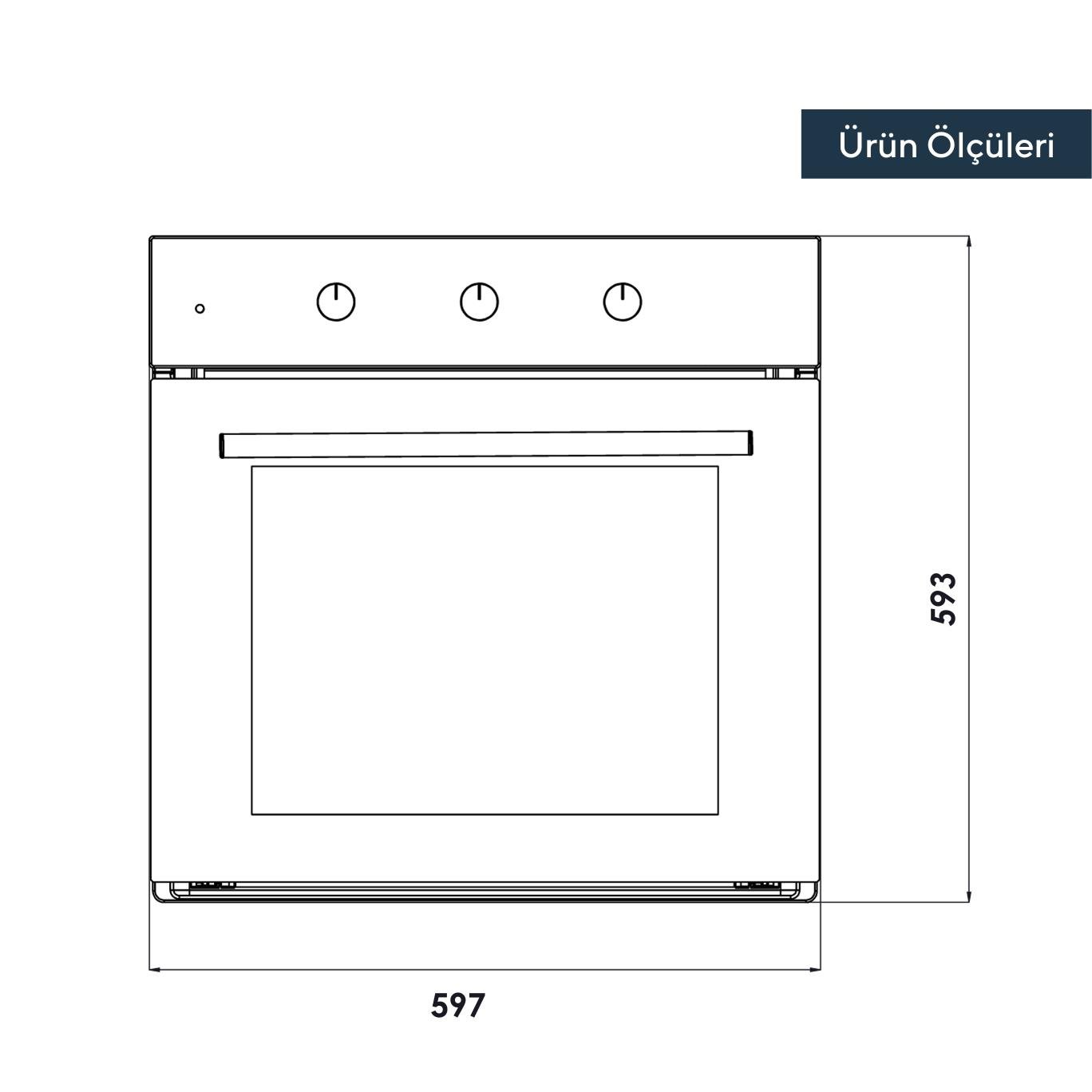 Kumtel Turbo Fanlı Siyah Ankastre Fırın B66 - SF2 ( 4 pro 3 düğ )