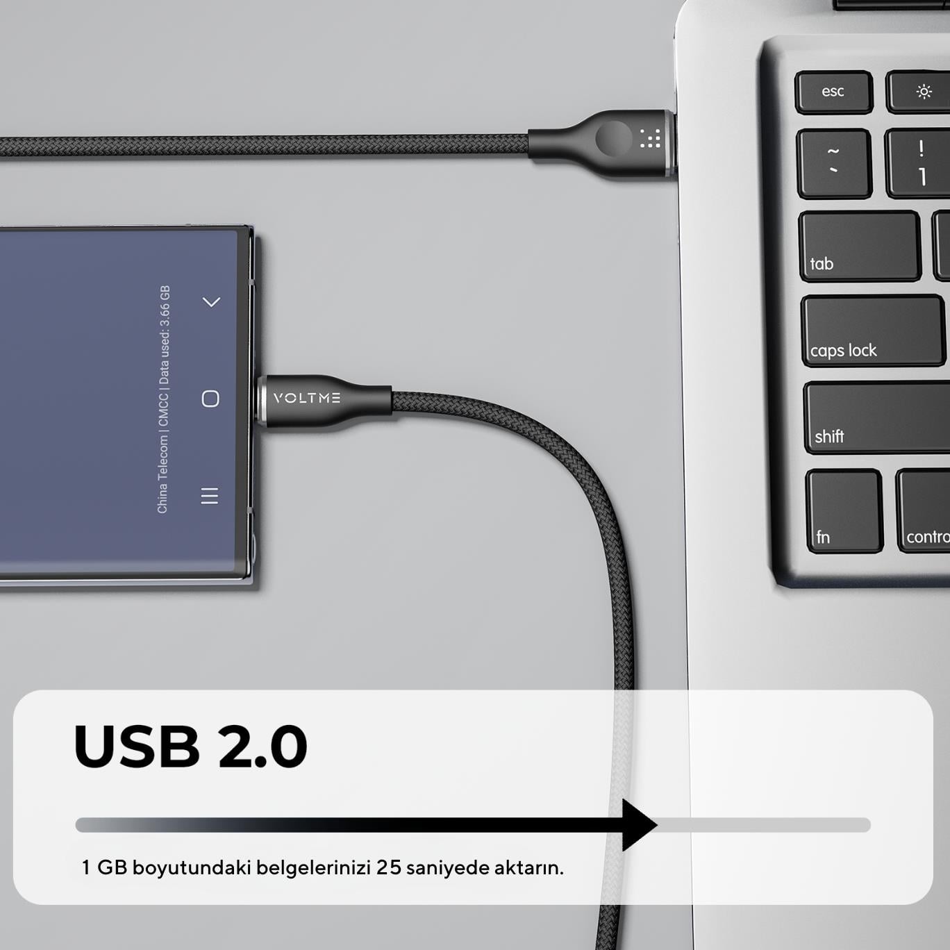 VOLTME C2041 RUGG 60W CTA ŞR KBL 1M 3A SYH