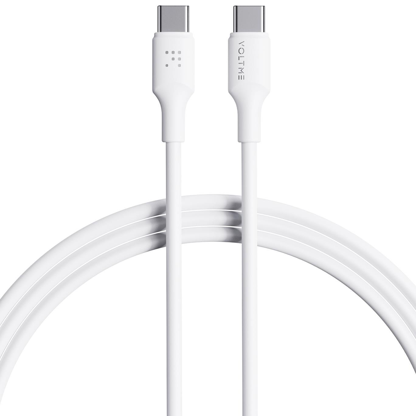 VOLTME C2273 60W USB-C to USB-C Hızlı Şarj ve Veri Kablosu 1.2 Metre – Beyaz