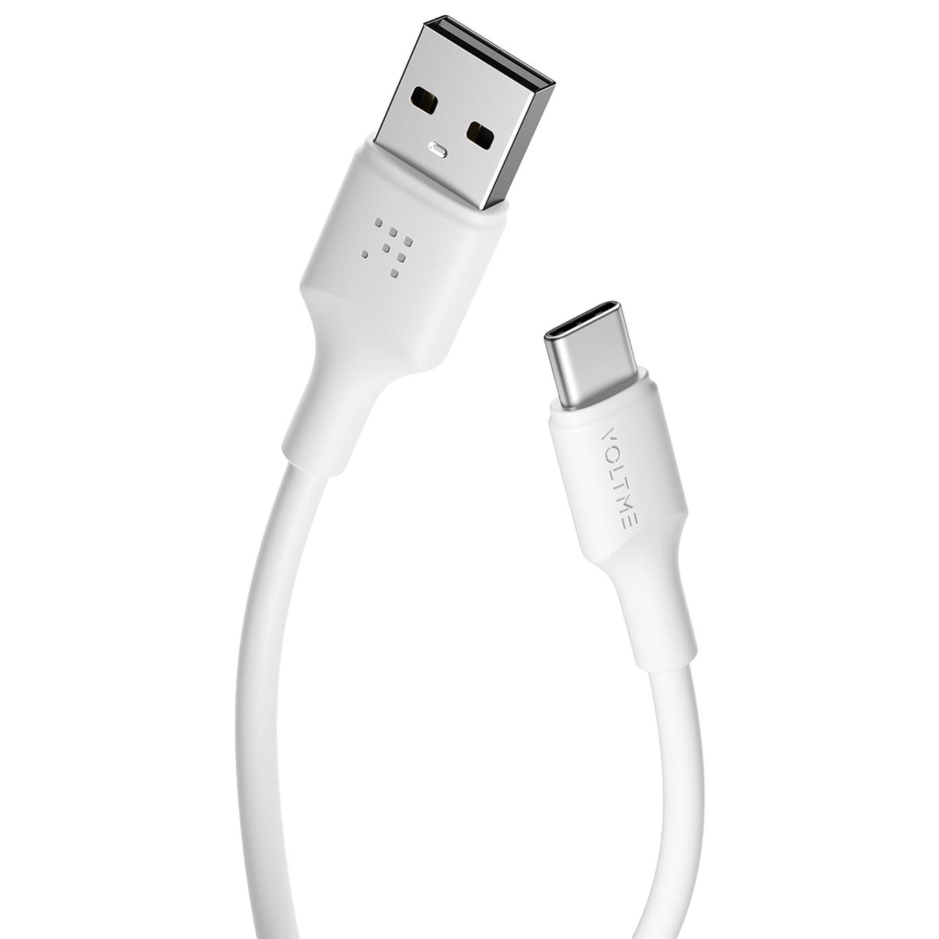 VOLTME C2285 60W USB-A to USB-C Hızlı Şarj ve Veri Kablosu 1.2 Metre – Beyaz