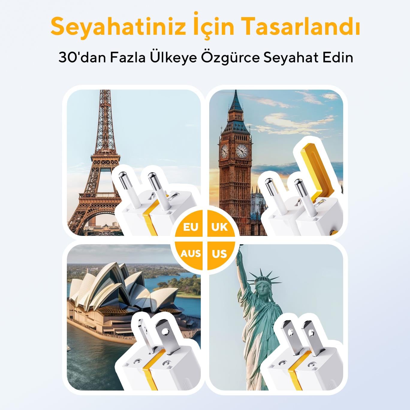 VOLTME F4028 V35 Seyahat Şarj Adaptörü – Beyaz