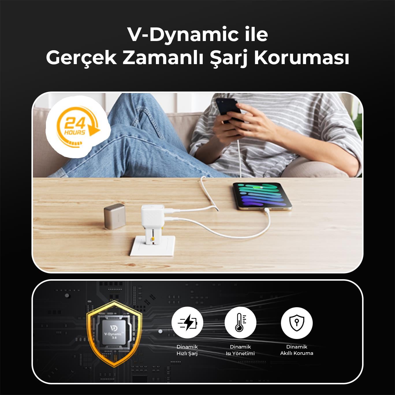VOLTME F4028 V35 Seyahat Şarj Adaptörü – Beyaz