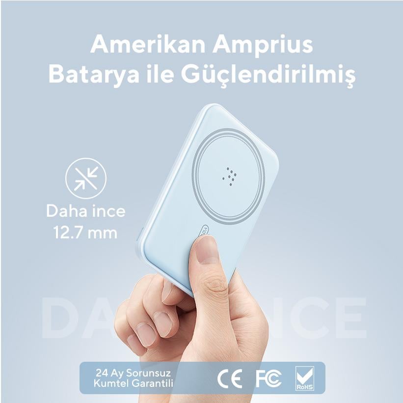 Voltme Mavi MagPak 5000mAh Magsafe Kablosuz Powerbank- 22.5W