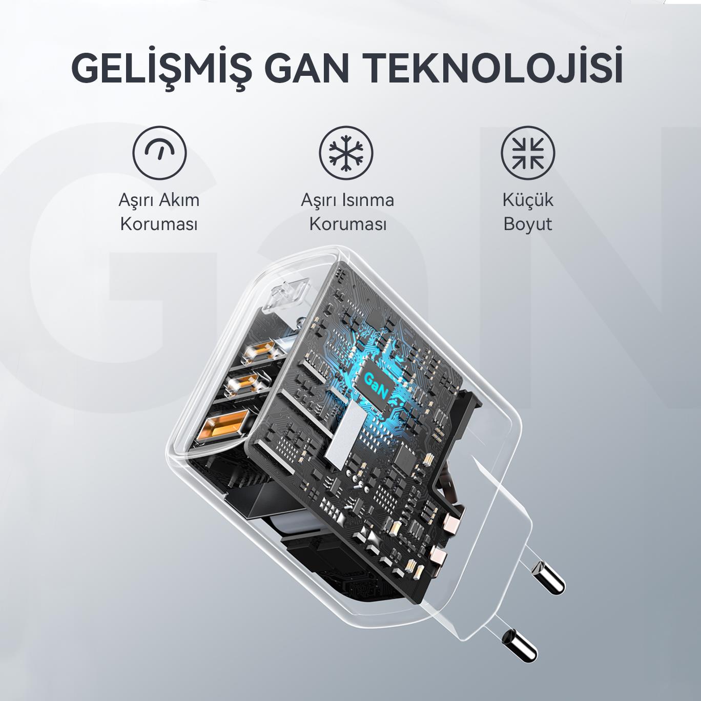 VOLTME V2024V1 Revo Beyaz 67W CCA GaN Şarj Aleti