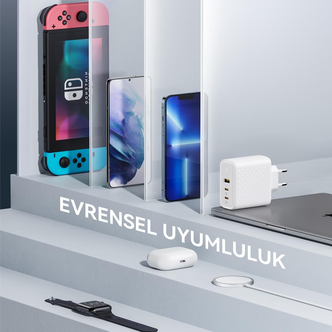 VOLTME V2026 Revo Beyaz 100W CCA GaN Şarj Aleti