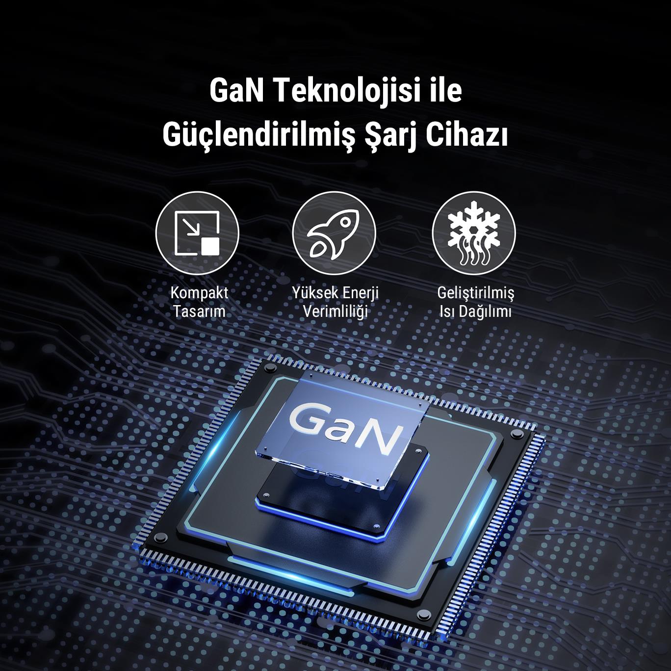VOLTME V2109 Revo Siyah 35W CA GaN Şarj Aleti