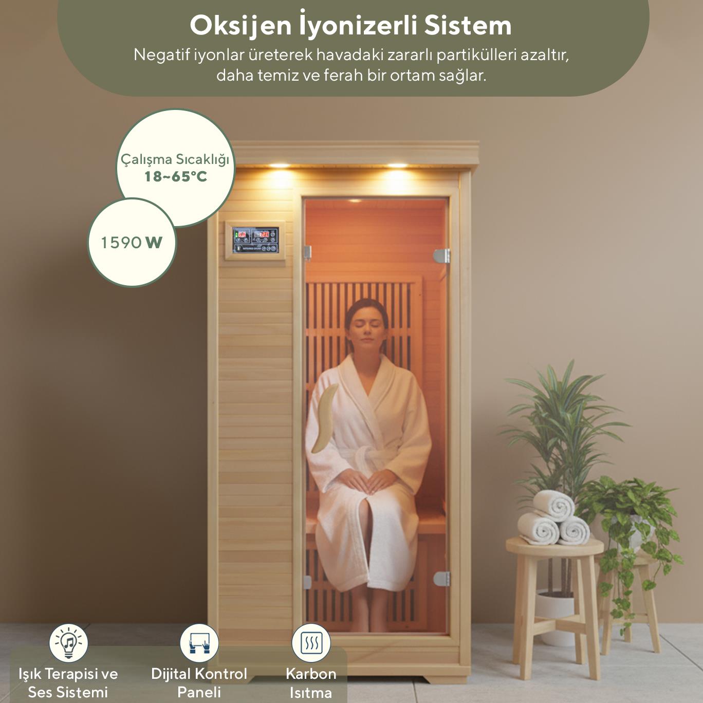 WELMİ EV TİPİ PORTATİF INFRARED SAUNA WSA-01