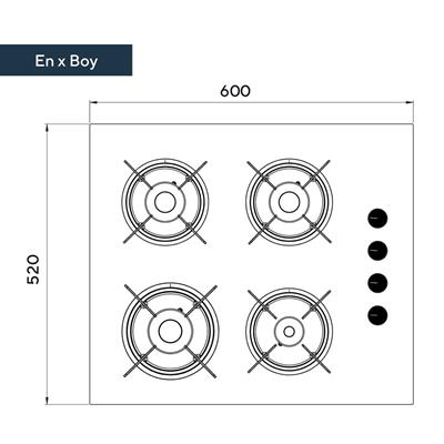 Kumtel Siyah Cam Setüstü Ocak KO-40 TSHDF