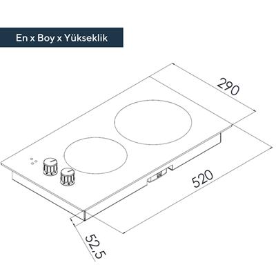 Kumtel İkili Vitro Seramik Ankastre Elektrikli Domino Ocak