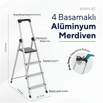 Kumtel 3+1 Basamaklı Merdiven KMM-45
