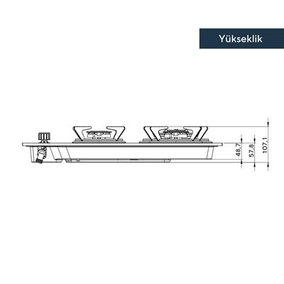Kumtel Siyah Cam Setüstü Ocak KO-40 TSHDF