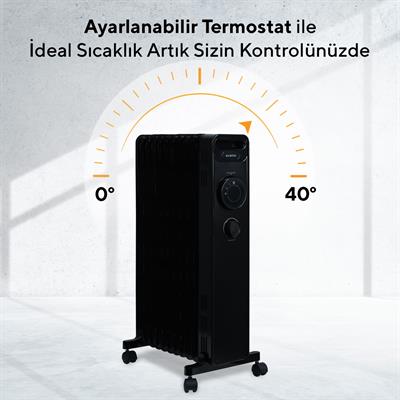 Kumtel 11 Dilim Siyah Radyatör KUM1230S
