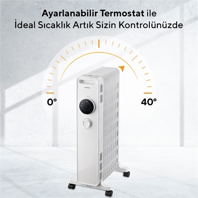 Kumtel 13 Dilim Beyaz Elektrikli Yağlı Radyatör Isıtıcı KUM1240S