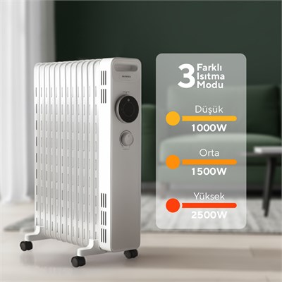 Kumtel 13 Dilim Beyaz Elektrikli Yağlı Radyatör Isıtıcı KUM1240S
