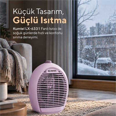 Kumtel 2000 W 3 Kademeli Sıcak-Soğuk Üflemeli Elektrikli Fanlı Isıtıcı Lila LX-6331