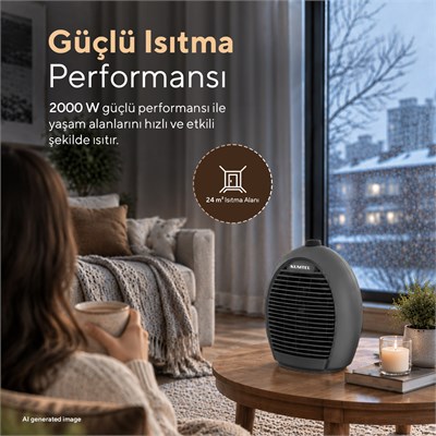 Kumtel 2000 W 3 Kademeli Sıcak-Soğuk Üflemeli Elektrikli Fanlı Isıtıcı Füme LX-6331