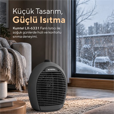 Kumtel 2000 W 3 Kademeli Sıcak-Soğuk Üflemeli Elektrikli Fanlı Isıtıcı Füme LX-6331