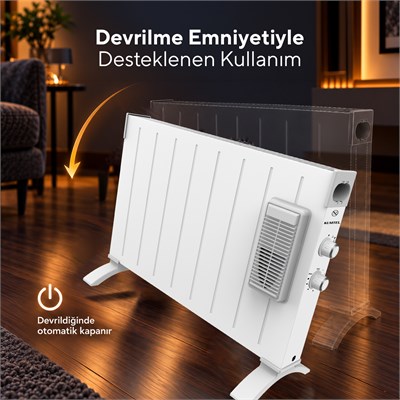 Kumtel 2000 W 3 Kademeli Termostatlı Fanlı Beyaz Konvektör Isıtıcı HC-2948