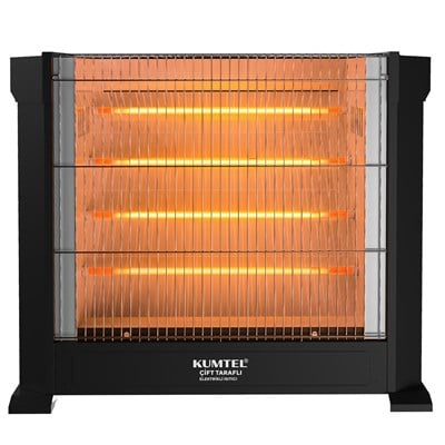 Kumtel  2200 Watt Siyah Çift Taraflı Elektrikli Şömine Isıtıcı KS-2760