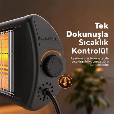 Kumtel 2300 W Termostatlı Duvar Tipi Infrared Elektrikli Isıtıcı EX-23
