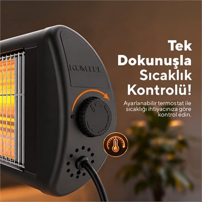 Kumtel 2500 W Termostatlı Duvar Tipi Infrared Elektrikli Isıtıcı EX-25