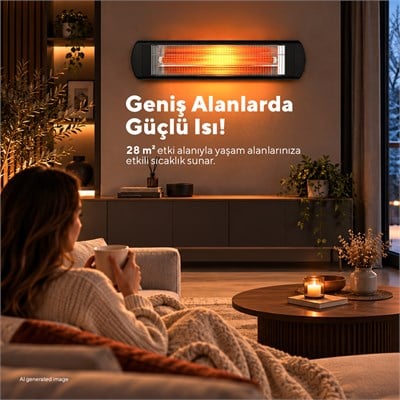 Kumtel 2500 W Termostatlı Duvar Tipi Infrared Elektrikli Isıtıcı EX-25