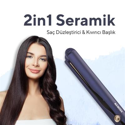 Kumtel 2in1 Seramik Saç Düzleştirici HTHS-02