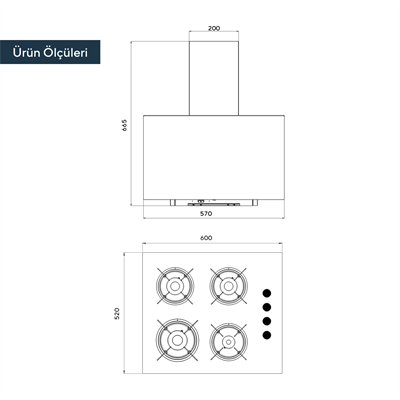Kumtel 2li Dinamik Siyah Ankastre Set