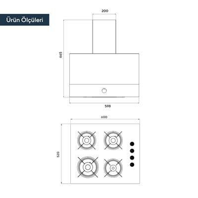 Kumtel 2li Siyah Ankastre Set (Ocak-Davlumbaz)