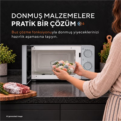 Kumtel 600 W 6 Kademeli Zamanlayıcılı Gri Mekanik Kompakt Mikrodalga Fırın HM-21