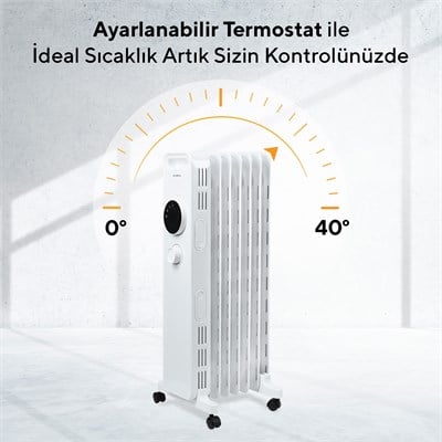 Kumtel 7 Dilim Beyaz Elektrikli Yağlı Radyatör Isıtıcı KUM-1220S
