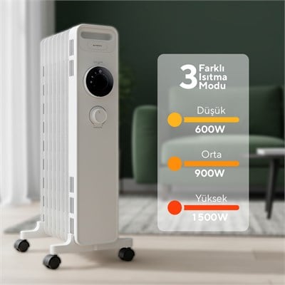 Kumtel 7 Dilim Beyaz Elektrikli Yağlı Radyatör Isıtıcı KUM-1220S